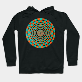 Handmade orange and green mandala pattern art Hoodie